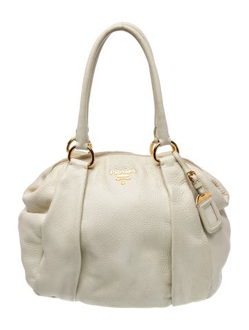 Enameled Metal Triangle Vitello Daino Shoulder Bag