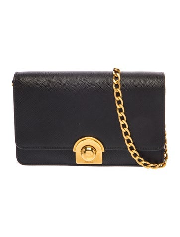 Saffiano Leather Arcade Wallet on Chain Mini