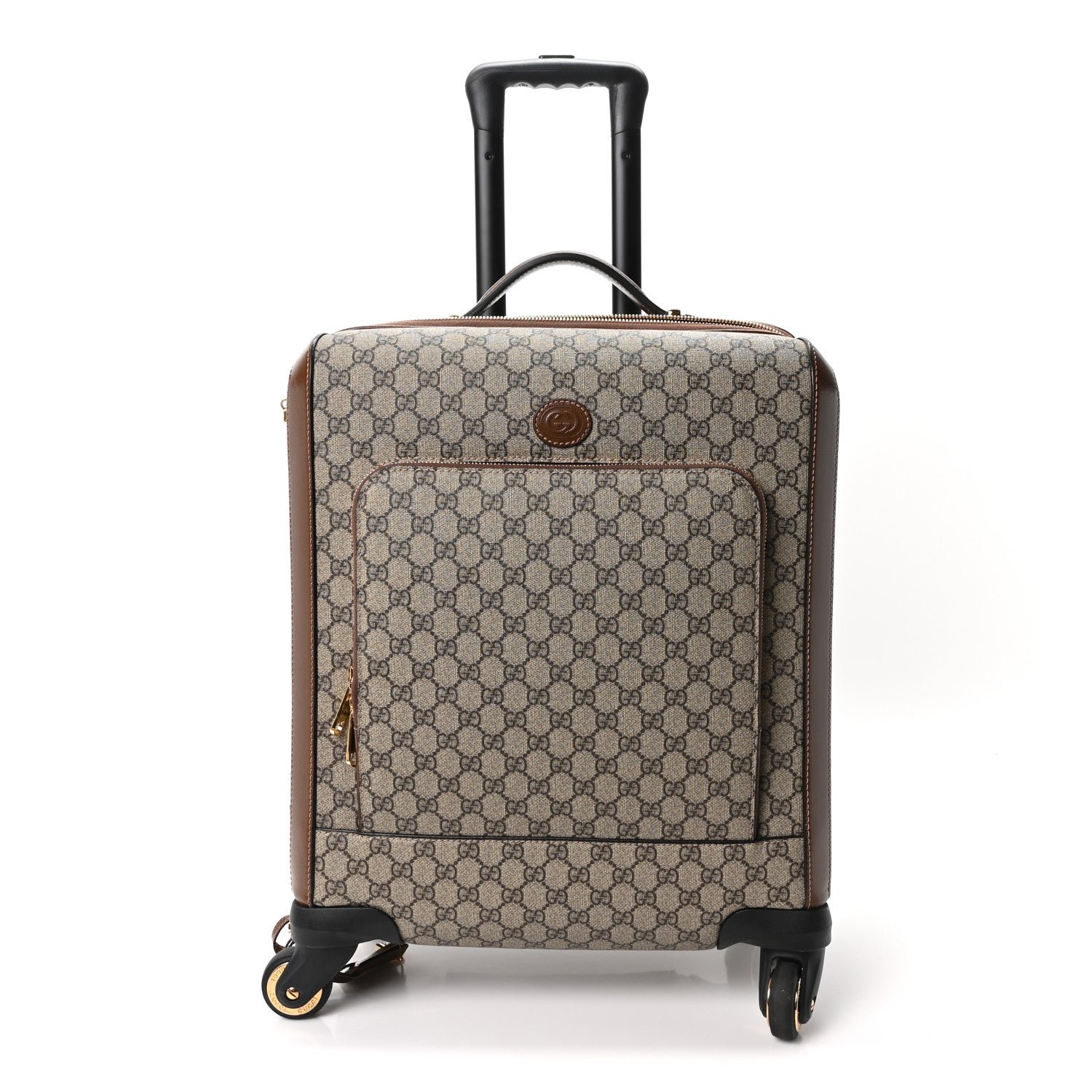 Gucci GG Supreme Monogram Calfskin Carry On Trolley Beige Ebony