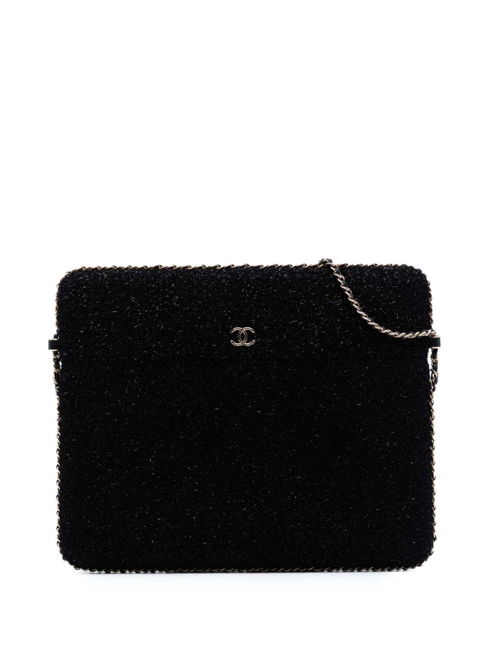 Chanel 2016-2017 CC Tweed Chain Around Tablet Holder crossbody bag