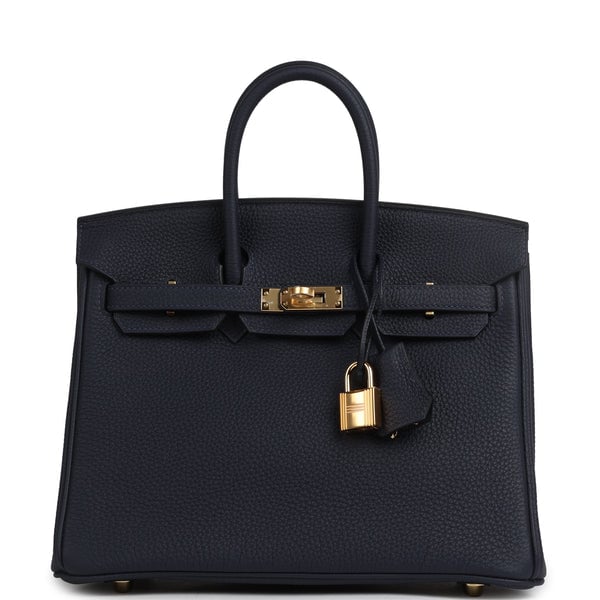 Hermes Birkin 25 Bleu Nuit Togo Gold Hardware