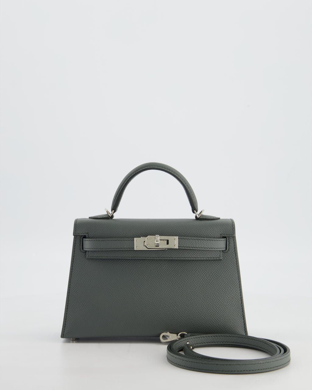 Hermes Hermès Mini Kelly II 20 Bag in Vert Amande Epsom Leather with Palladium Hardware
