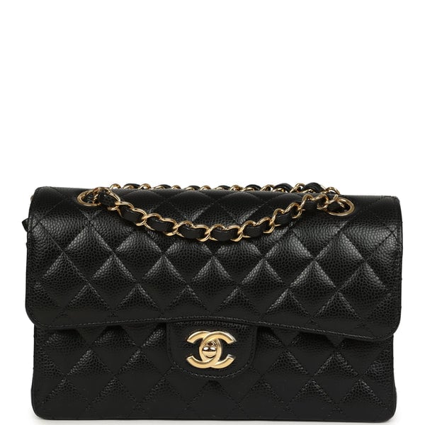 Chanel Small Classic Double Flap Bag Black Caviar Gold Hardware