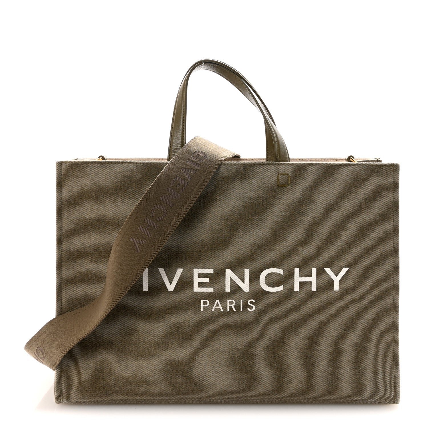 Givenchy Canvas Medium G-Tote Dark Khaki