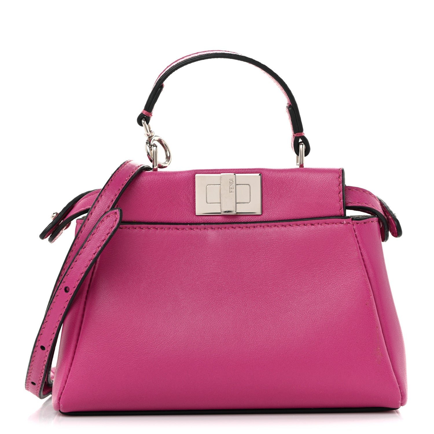 Fendi Fendi Nappa Micro Peekaboo Iconic Satchel Magenta