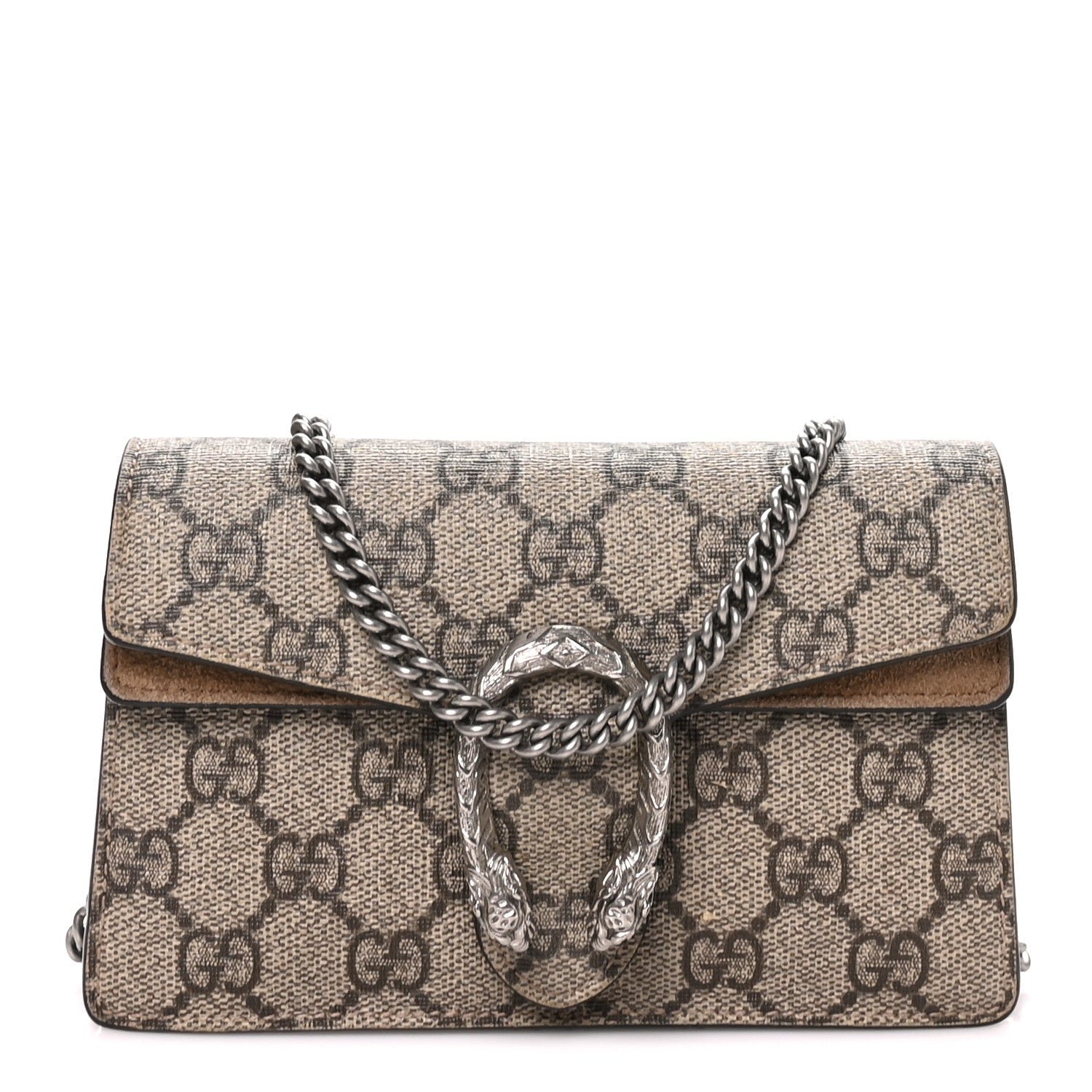Gucci GG Supreme Monogram Super Mini Dionysus Shoulder Bag Taupe