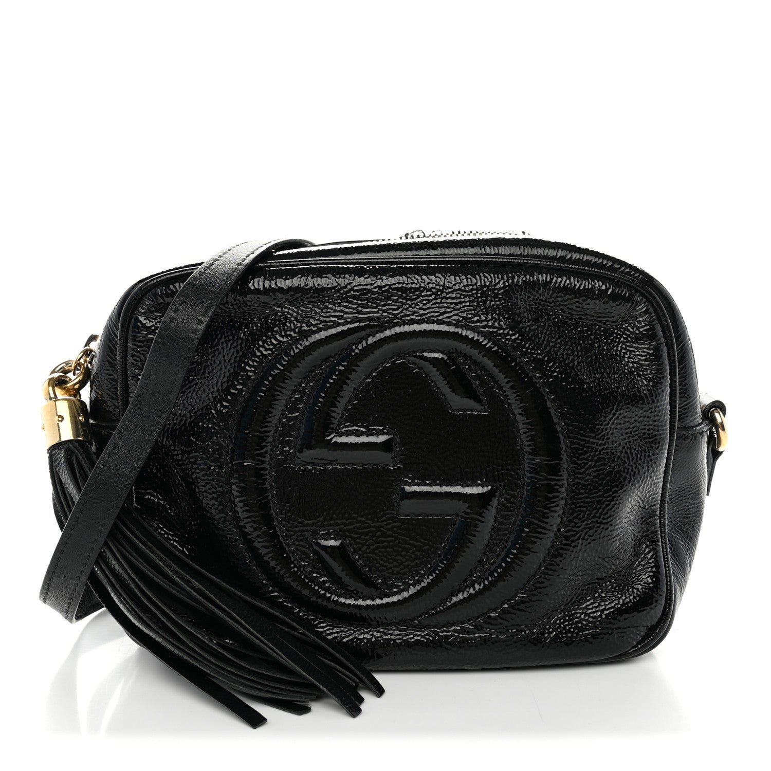 Gucci Soft Patent Small Soho Disco Bag Black