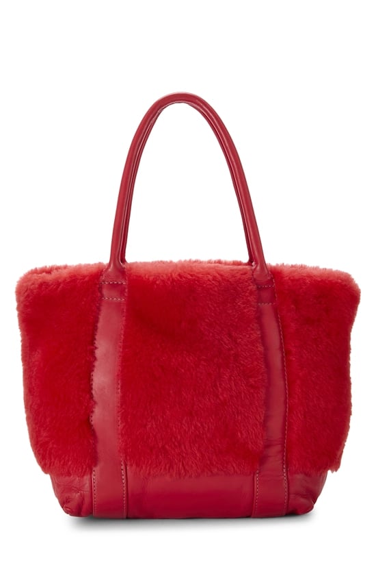 Chrome Hearts Red Fur Handbag