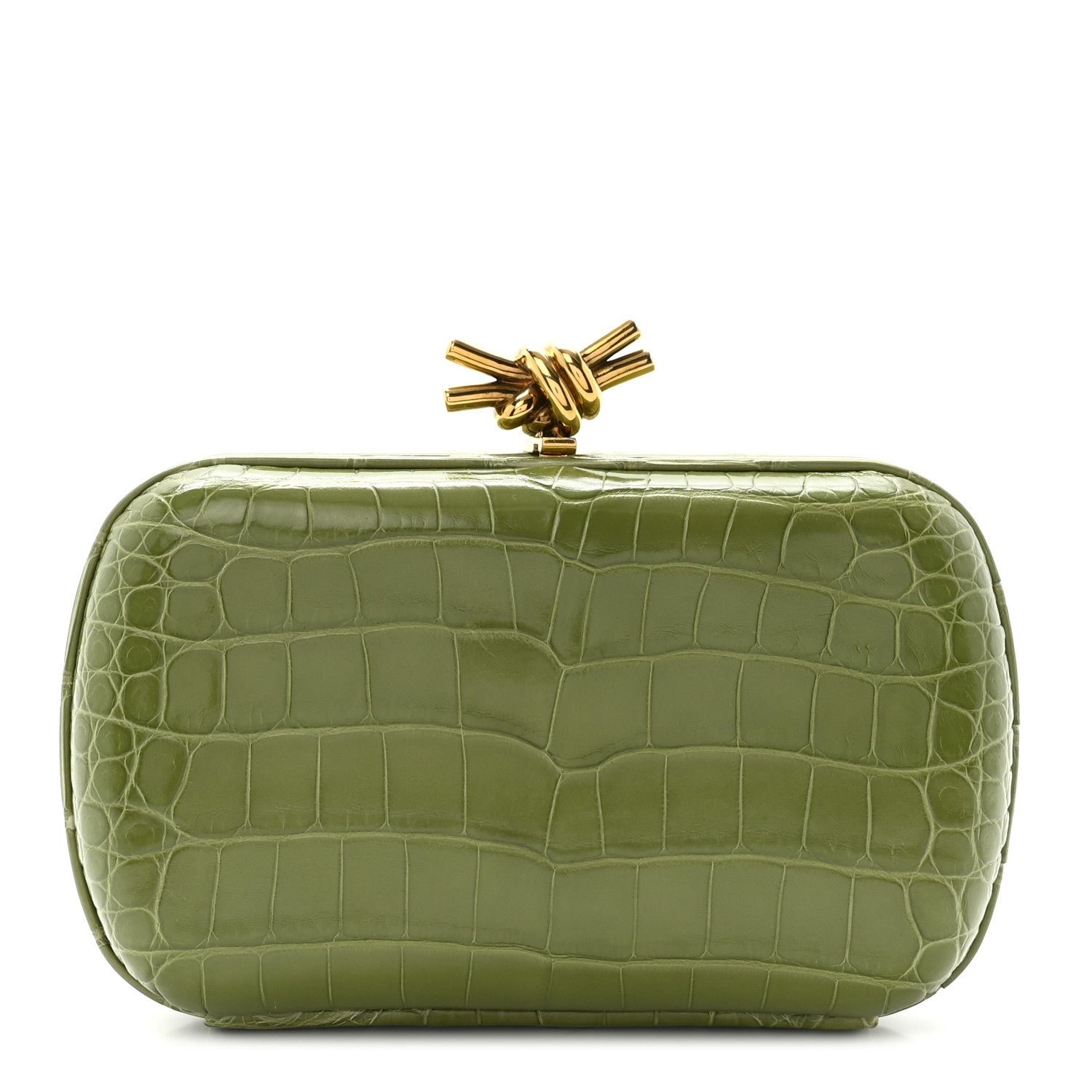 Bottega Veneta Bottega Veneta Alligator Knot Clutch Tea Leaf