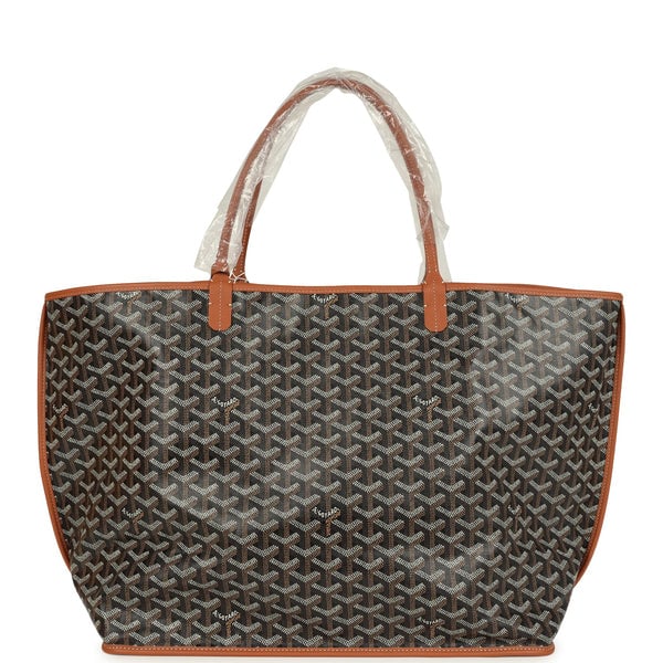 Goyard Goyard Goyardine Canvas Black and Brown Anjou GM Tote Bag Palladium Hardware