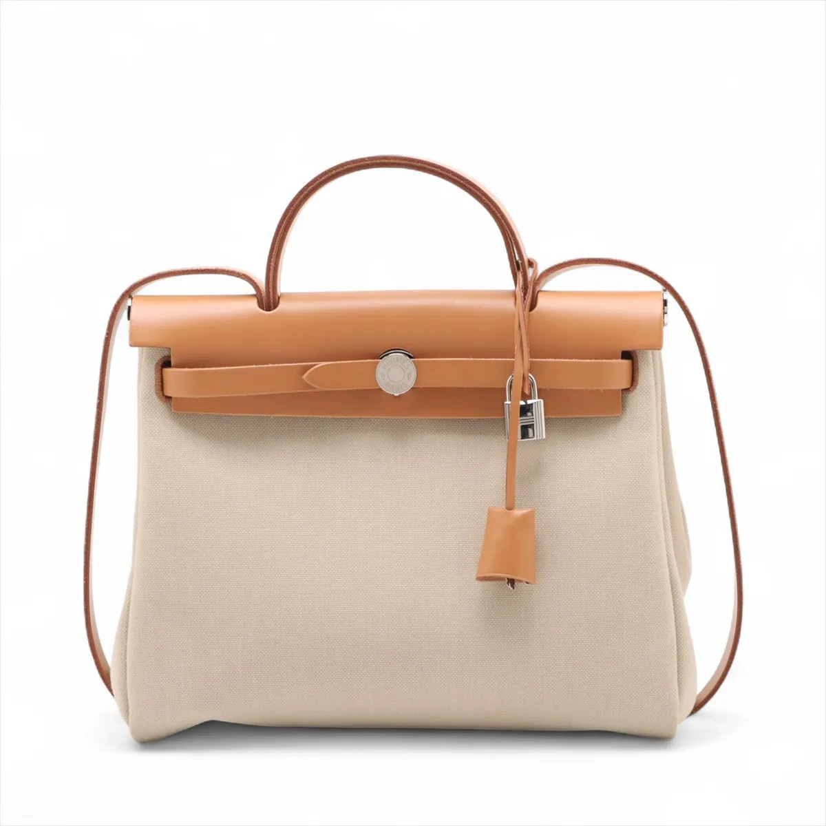 Hermès Herbag Zip PM Twal Military x Vash Hunter Beige Silver Metal Fittings U: