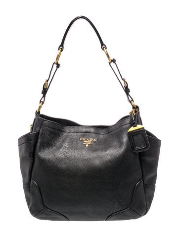 Prada Enameled Metal Triangle Shoulder Bag