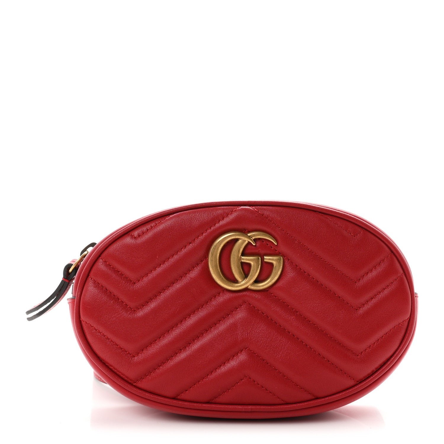 Gucci Calfskin Matelasse GG Marmont Belt Bag 75 30 Hibiscus Red