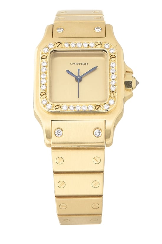 Cartier Gold Diamond Santos Carrée 2960 24mm