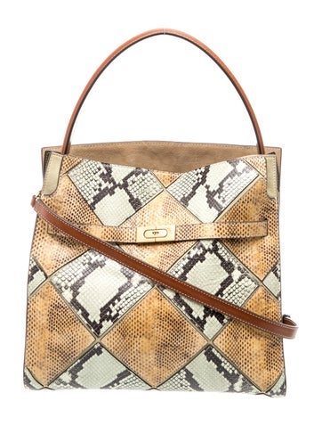 Snakeskin Top Handle Bag