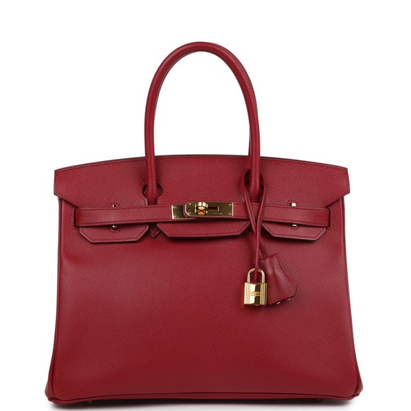 Hermes Pre-owned Hermes Birkin 30 Rouge Grenat Epsom Gold Hardware
