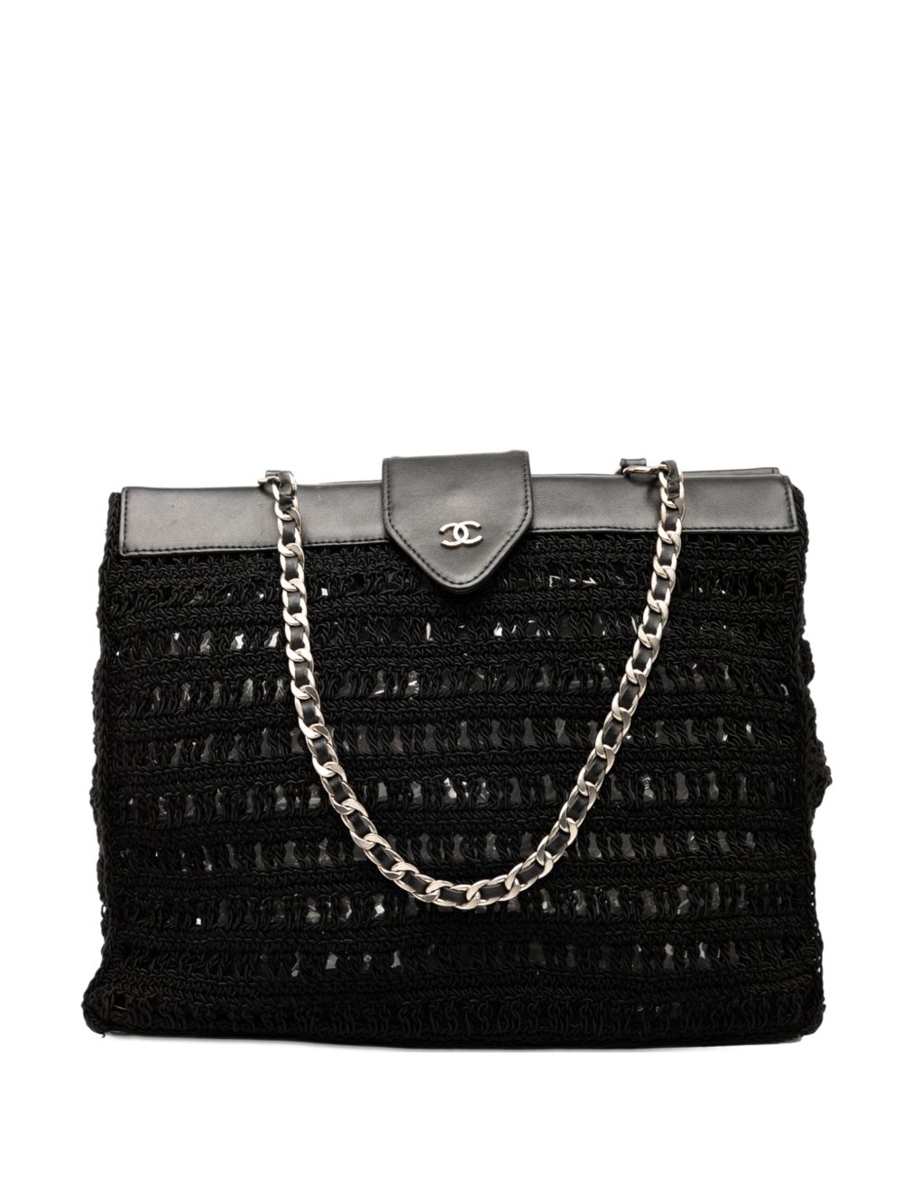 1997-1999 CC Crochet Raffia Chain tote bag