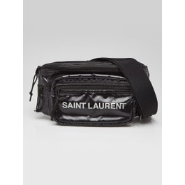 Saint Laurent Yves Saint Laurent Black Nylon Logo Belt Bag