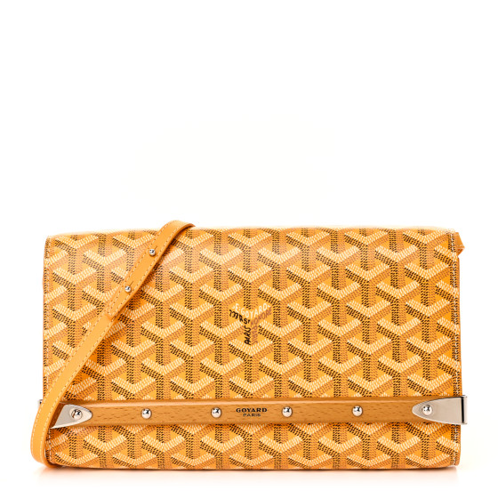 Goyard Goyardine Monte Carlo Bois Clutch With Strap Yellow