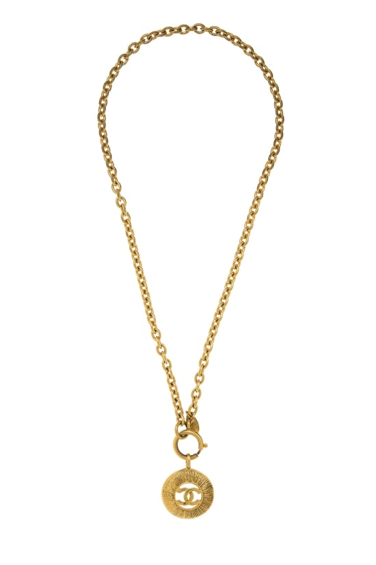 Gold 'CC' Sunburst Necklace Small