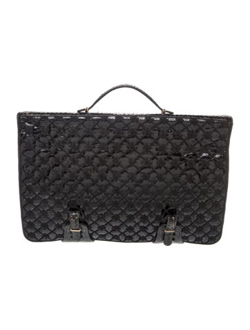 Judith Leiber Snakeskin Top Handle Bag