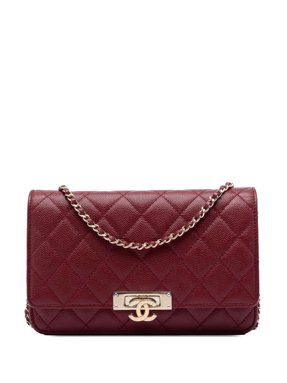 2017-2018 Quilted Caviar Golden Class Wallet On Chain crossbody bag