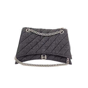Denim Crush Chain Shoulder Bag Medium