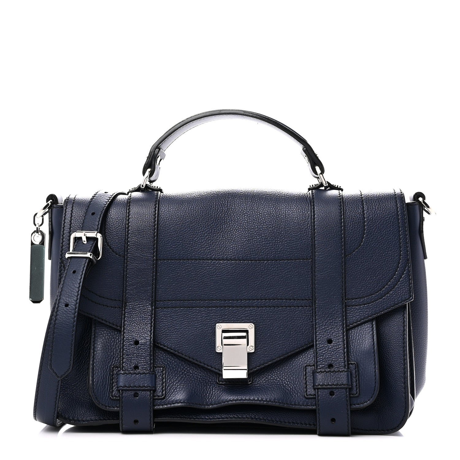 Proenza Schouler Grained Calfskin Medium PS1 Plus Satchel Indigo
