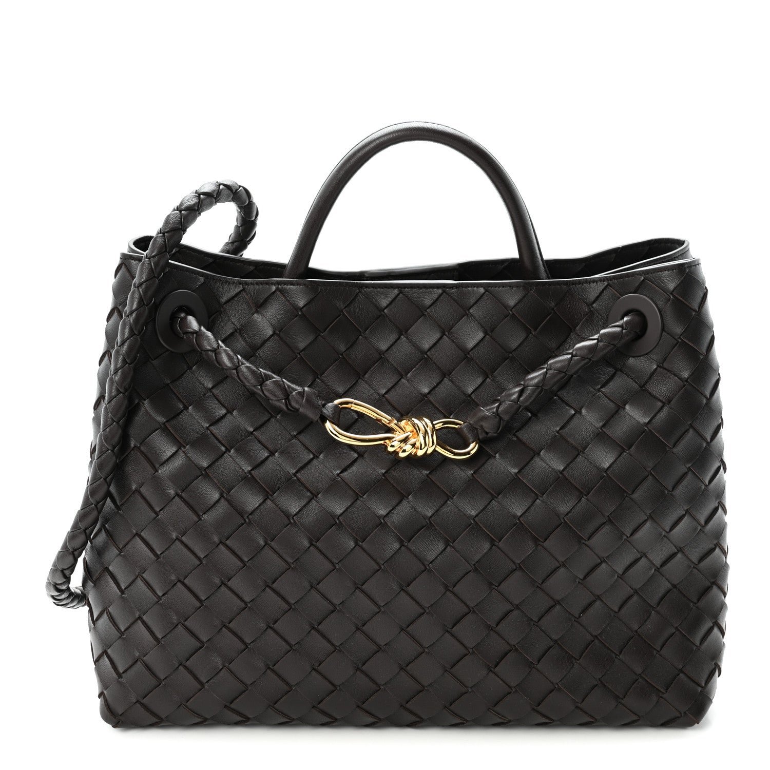 Bottega Veneta Nappa Intrecciato Medium Andiamo Shoulder Bag Fondant