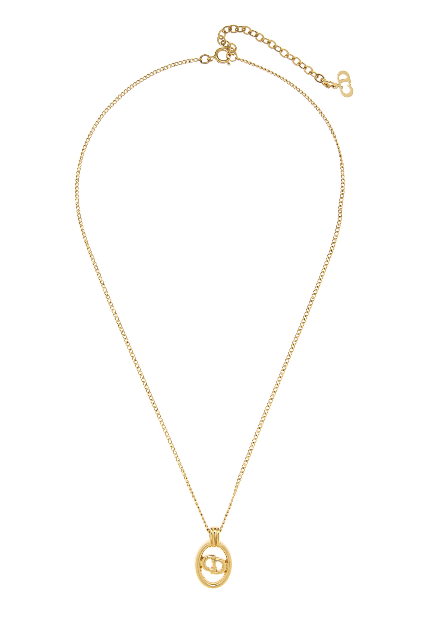Dior Gold 'CD' Oval Necklace