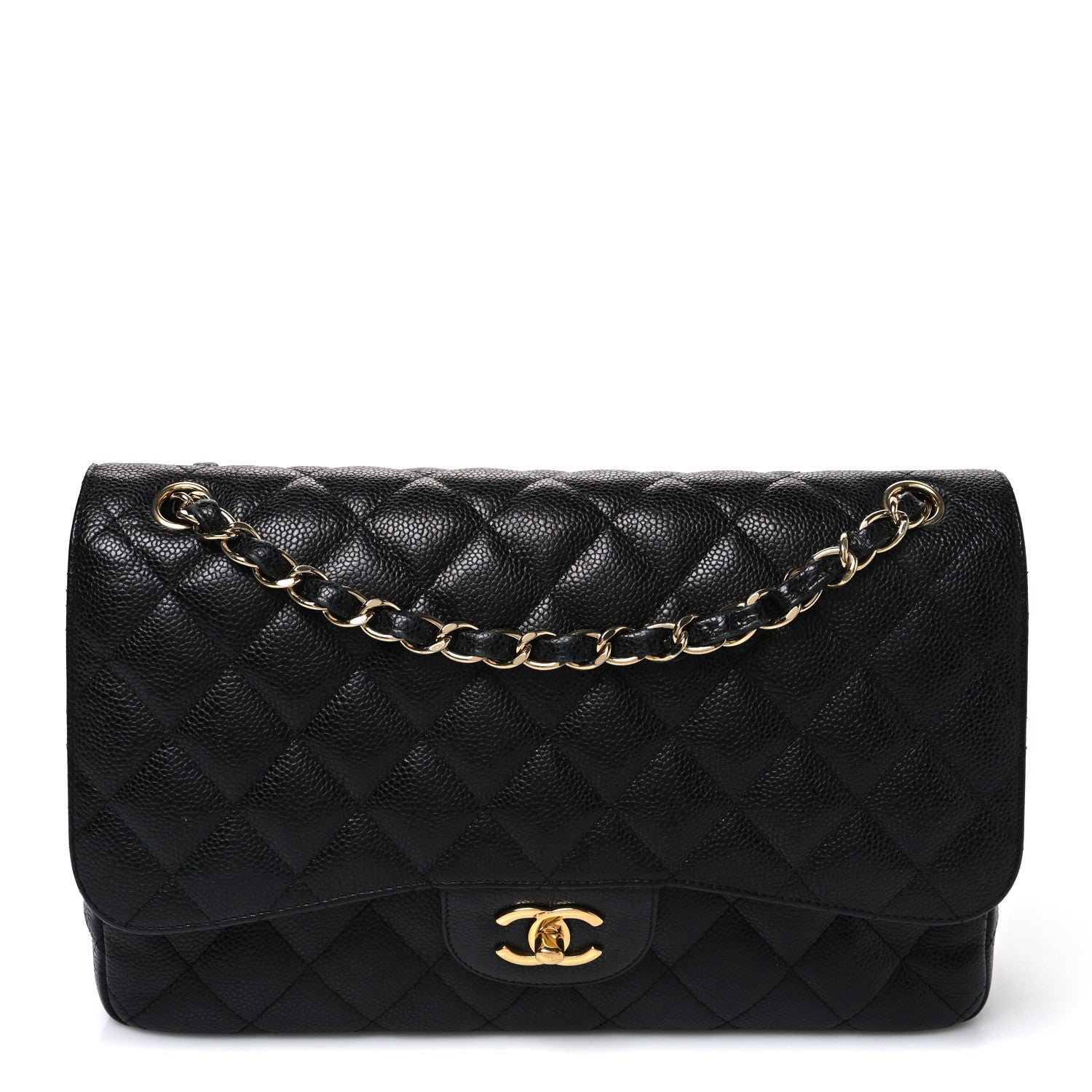 Chanel Caviar Quilted Jumbo Double Flap Black