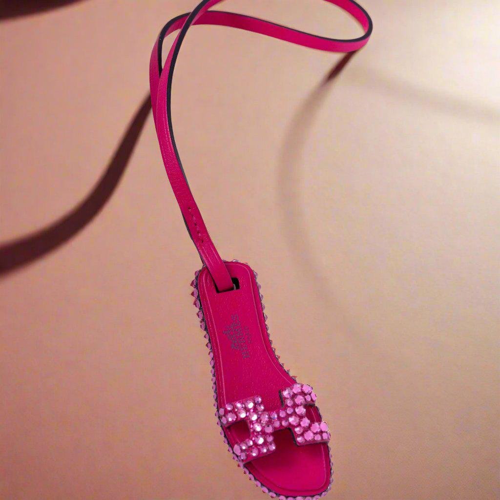 Hermes Hermès Oran Nano Pink Fuschia Charm Custom Swarovski