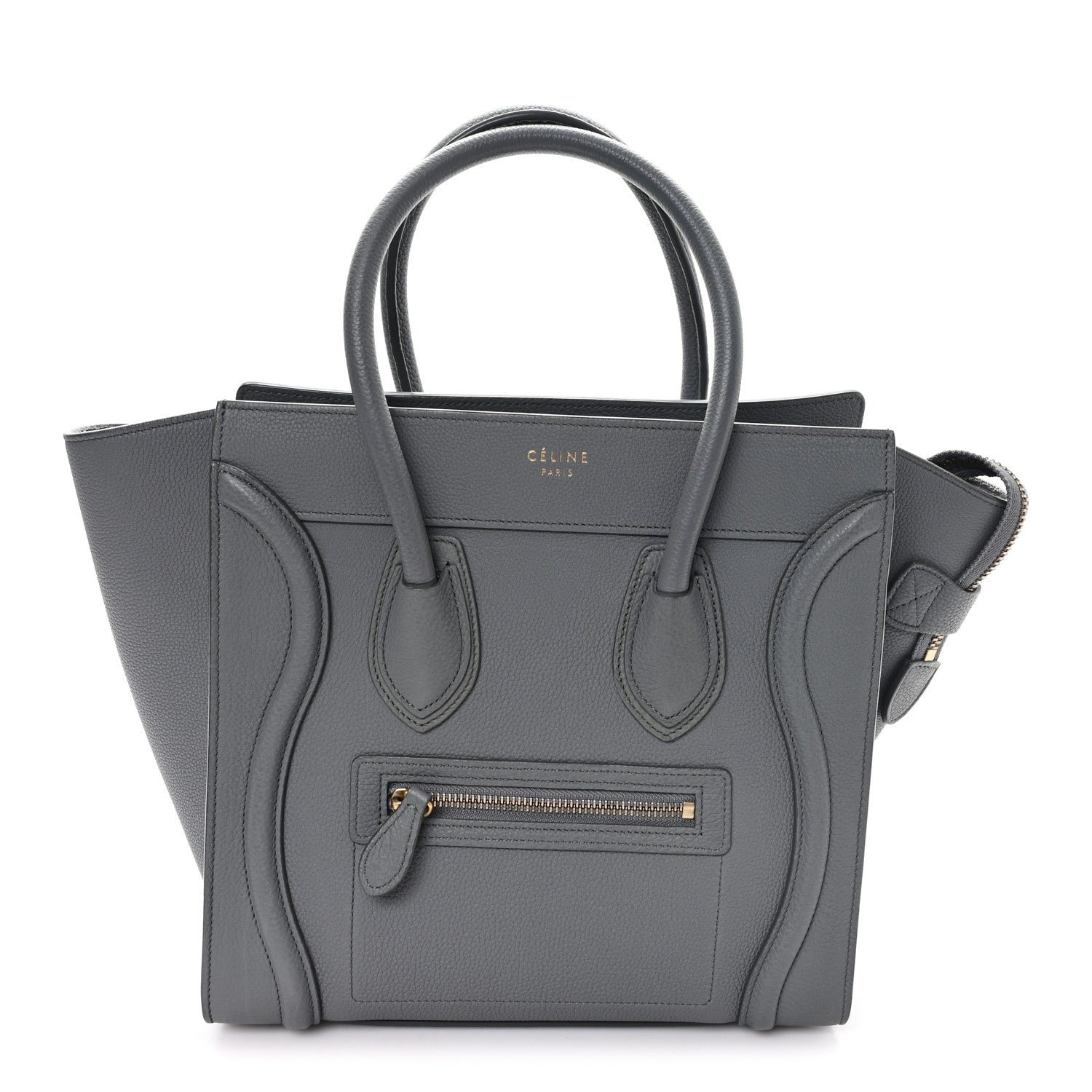 Celine Celine Baby Drummed Calfskin Micro Luggage Kohl