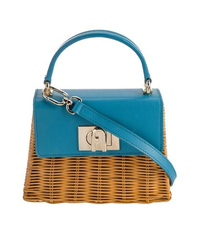 Furla Straw Top Handle Bag