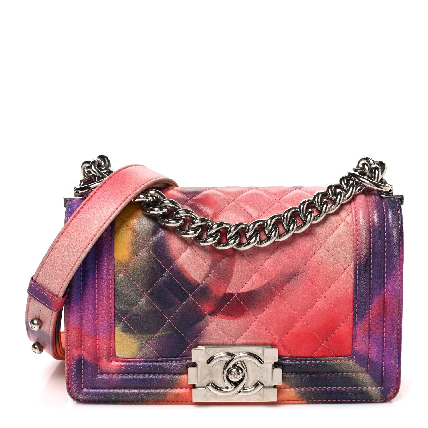 Chanel Lambskin Quilted Small Flower Power Boy Flap Multicolor