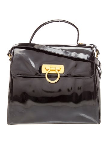 Salvatore Ferragamo Patent Leather Top Handle Bag