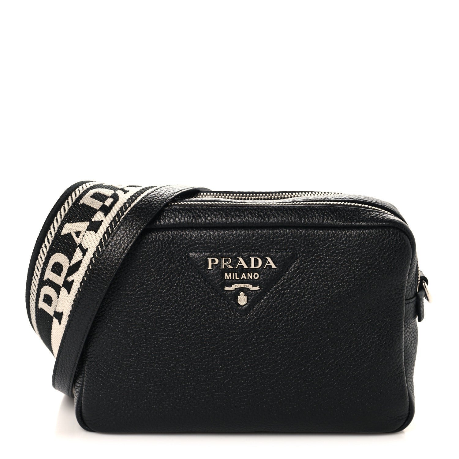 Prada Vitello Daino Soft Camera Crossbody Black