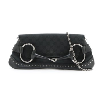 Canvas Horsebit Chain Clutch