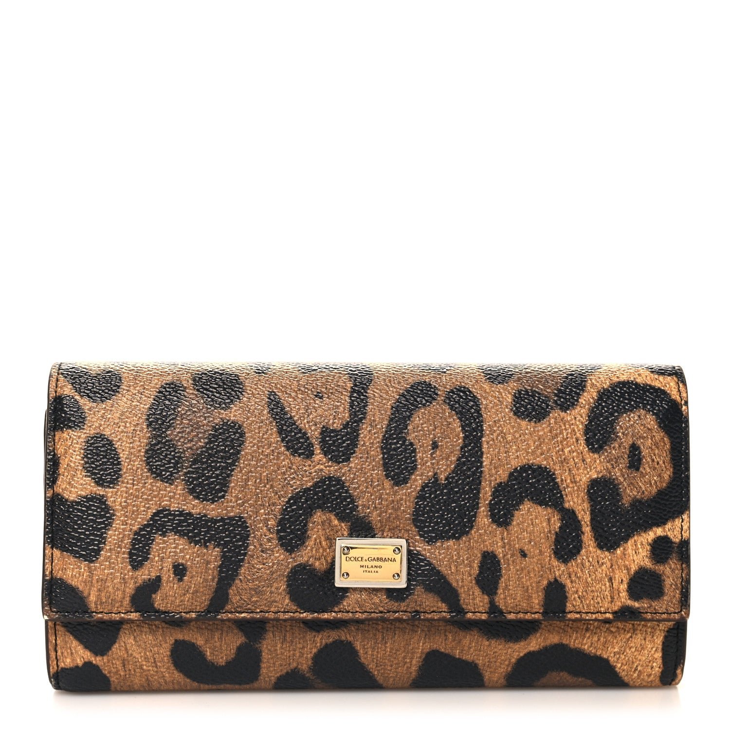 Dolce & Gabbana Dauphine Leopard Print Flap Wallet