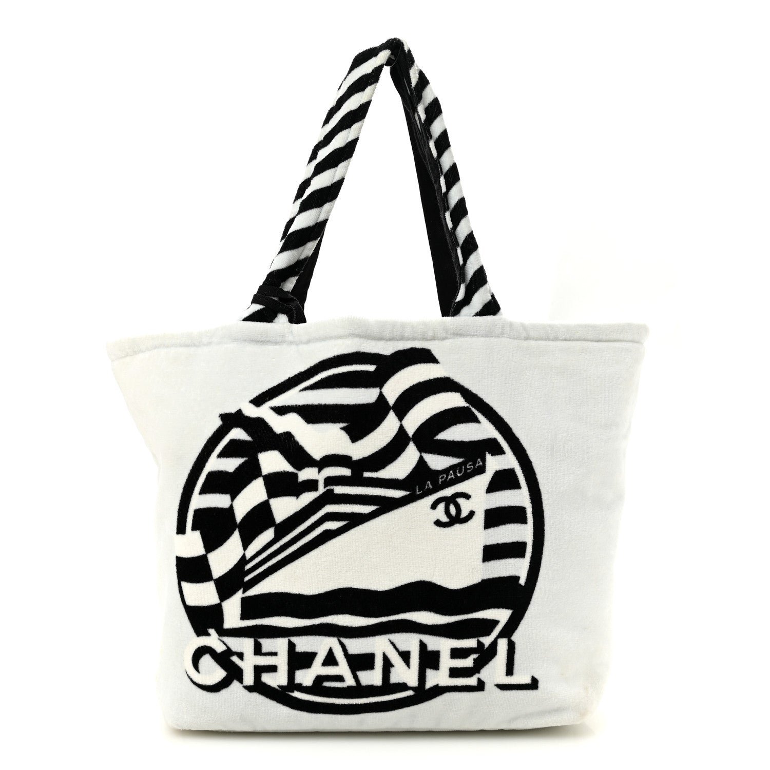 Chanel Terry Cloth Cotton La Pausa Bay Reversible Beach Tote