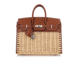 Hermes Naturel Wicker and Fauve Barenia Picnic Birkin 25 Palladium Hardware, 2022