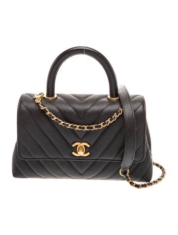 Mini Chevron Coco Handle Bag