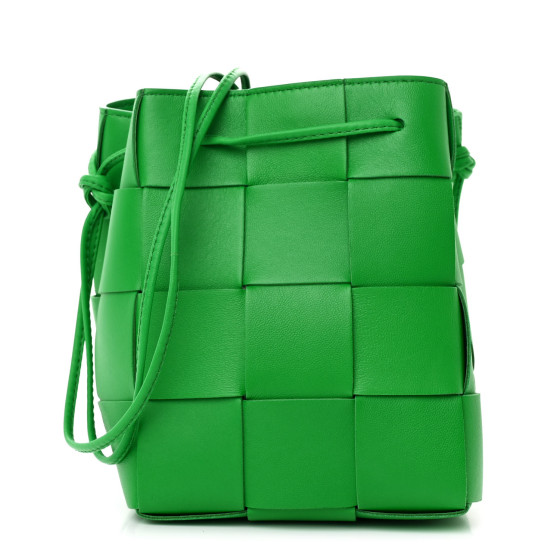 Bottega Veneta Nappa Maxi Intrecciato Small Cassette Bucket Bag Parakeet