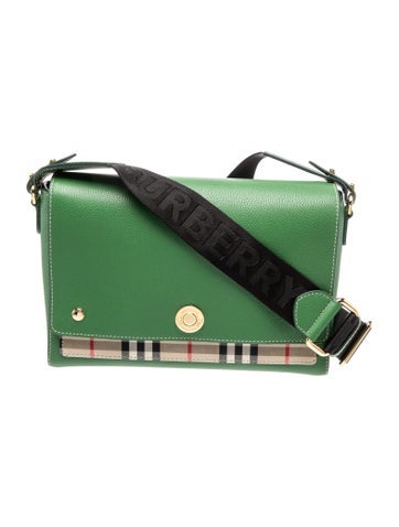 Leather BURBERRY Grainy Calfskin Vintage Check Note Crossbody Bag