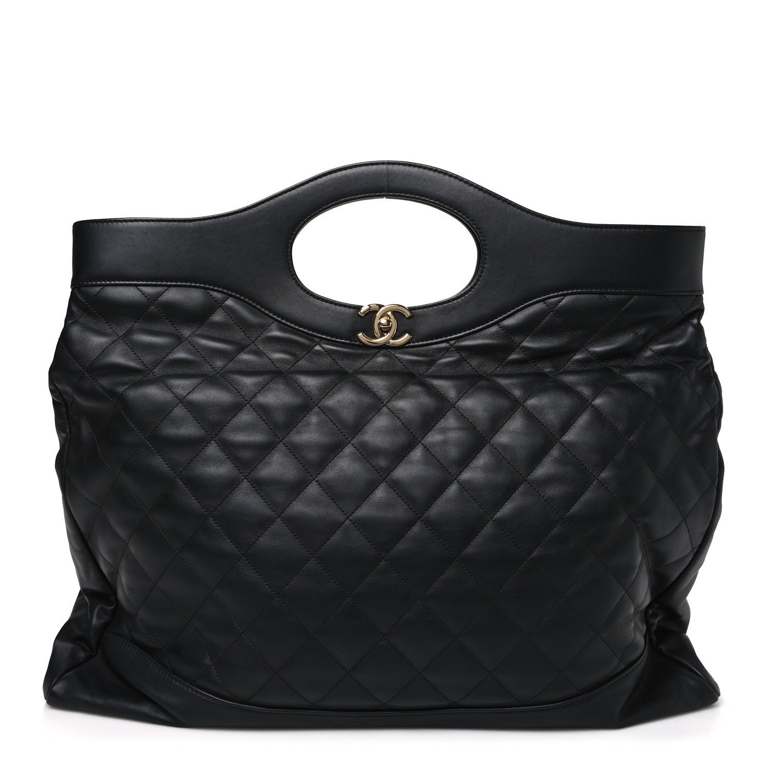 Chanel Lambskin Quilted Large 31 Shopping Bag Black