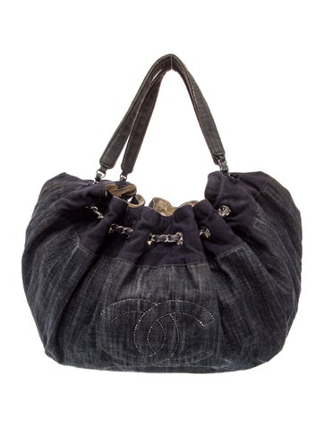 Large Denim Stretch Cabas Tote