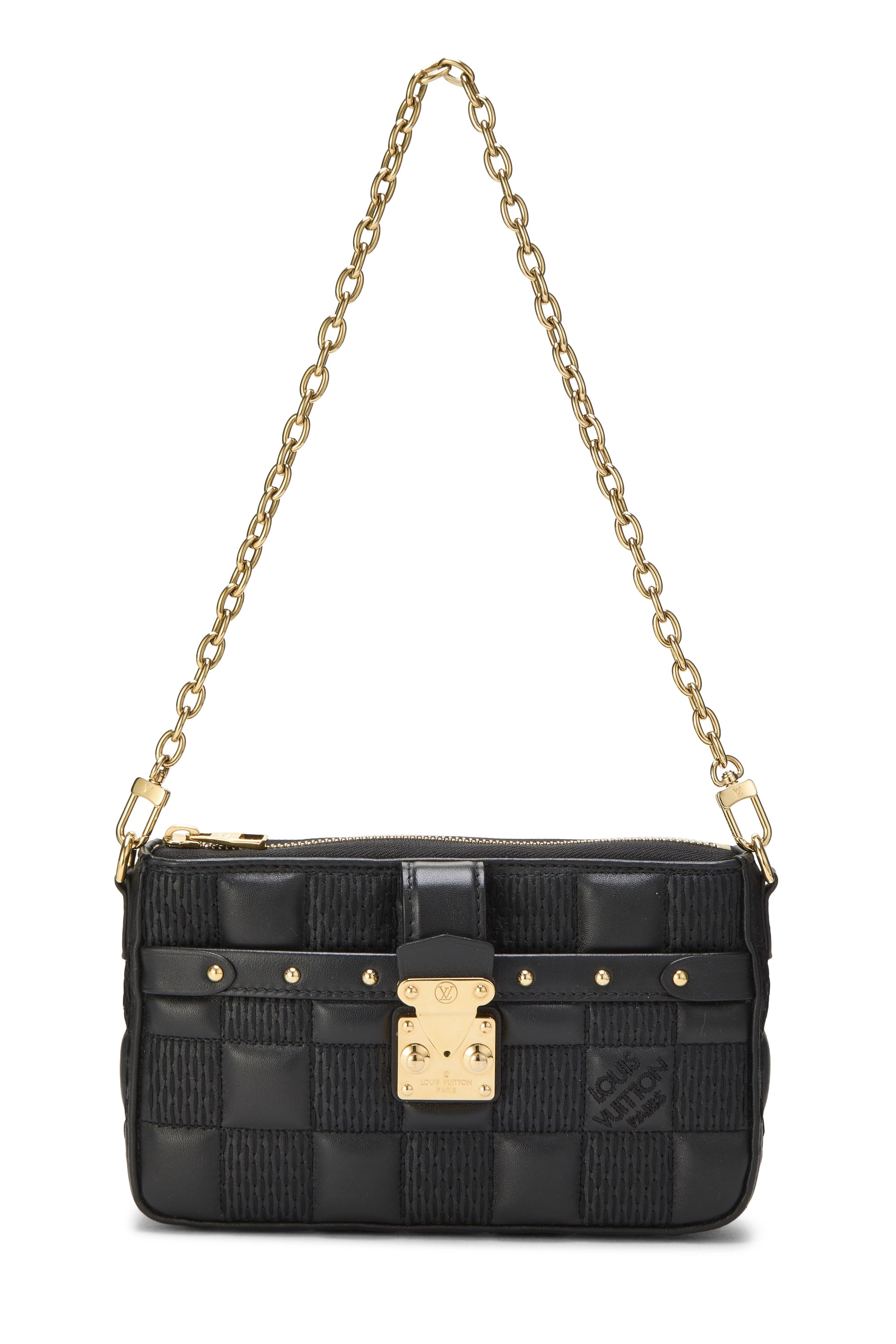 Black Damier Quilted Leather Pochette Troca