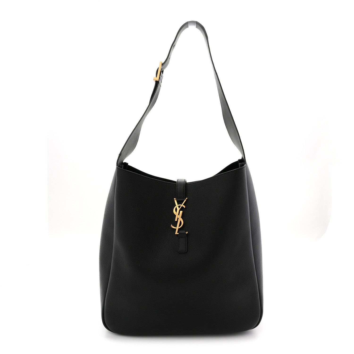 Saint Laurent Smooth Calfskin Large Le 5 A 7 Soft Hobo Black