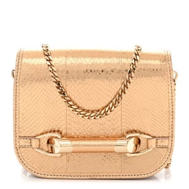 Jimmy Choo Metallic Elaphe Zadie Crossbody Bag Gold