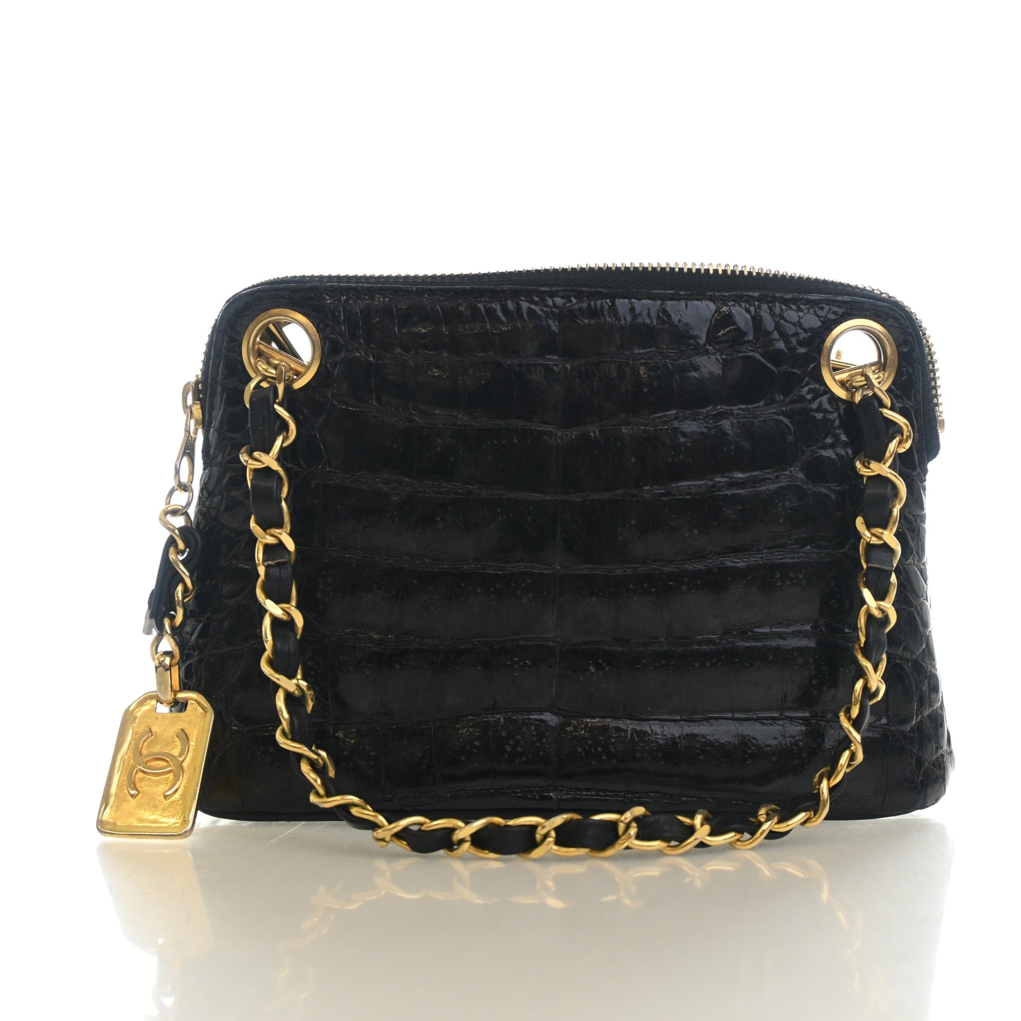 Chanel Vintage Mini Crocodile Tote Bag